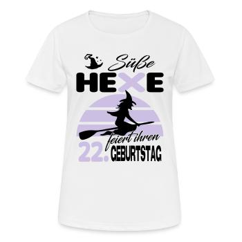 22 Jahre Geburtstag Frau Hexe Süß Süss Jahrestag - Frauen T-Shirt atmungsaktiv - Weiß - Vorne - AI Model Female 172 dark (172cm)