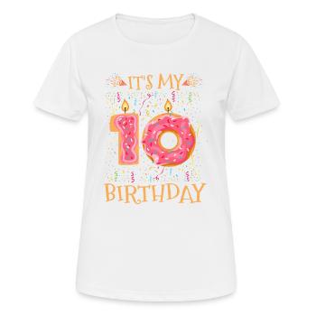 10. Geburtstag Bday Zehn Jahre Alt - Frauen T-Shirt atmungsaktiv - Weiß - Vorne - AI Model Female 172 dark (172cm)