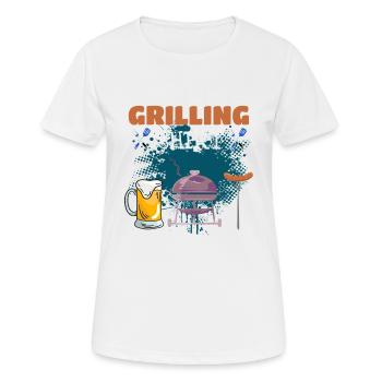 C’est cadeau de barbecue barbecue de chemise de barbecue - T-shirt respirant Femme - blanc - Devant - AI Model Female 172 dark (172cm)