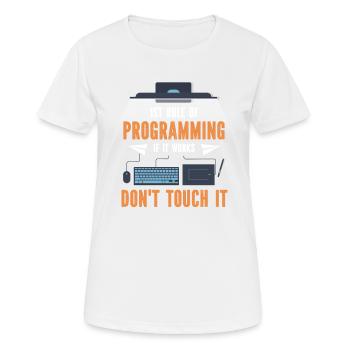 Programmierer Programmierung Code Computer - Frauen T-Shirt atmungsaktiv - Weiß - Vorne - AI Model Female 172 dark (172cm)