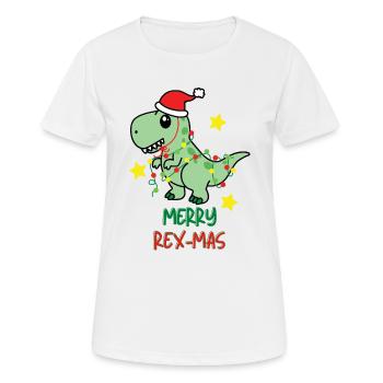 Joyeux Rex-Mas Ugly Noël XMAS X-Mas - T-shirt respirant Femme - blanc - Devant - AI Model Female 172 dark (172cm)