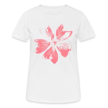 Blume / Malve Blüte - ROSA - Vintage - Frauen T-Shirt atmungsaktiv - Weiß - Vorne - AI Model Female 172 dark (172cm)