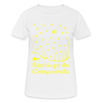 Santiago de Compostela II 002 Gelb - Frauen T-Shirt atmungsaktiv - Weiß - Vorne - AI Model Female 172 dark (172cm)