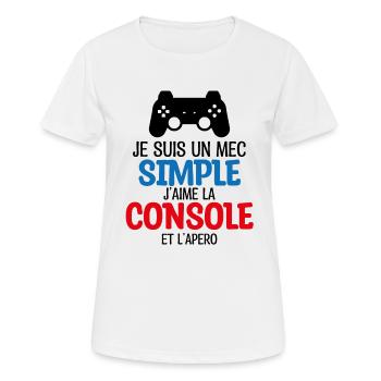 console et apéro - T-shirt respirant Femme - blanc - Devant - AI Model Female 172 dark (172cm)