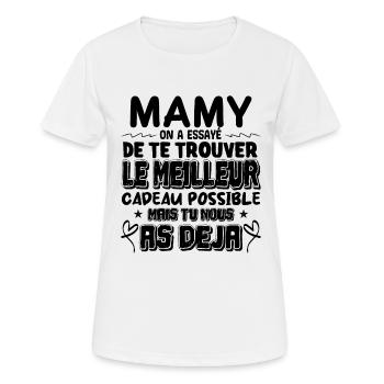 cadeau mamy citation touchante cadeau pour mamy - T-shirt respirant Femme - blanc - Devant - AI Model Female 172 dark (172cm)