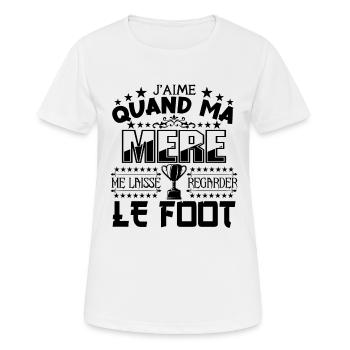 cadeau foot mec - football - T-shirt respirant Femme - blanc - Devant - AI Model Female 172 dark (172cm)