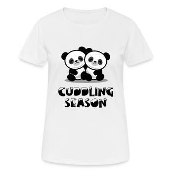 Cuddling Season Panda Wintertime Winter Time Cuddling - Women's Breathable T-Shirt - white - Front - AI Model Female 172 dark (172cm)