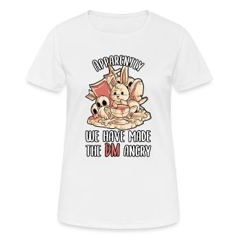 Tabletop Gaming Pen and Paper RPG Hase - Frauen T-Shirt atmungsaktiv - Weiß - Vorne - AI Model Female 172 dark (172cm)