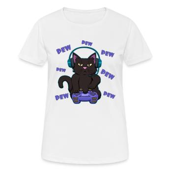 Gamer gamer chat jeu de hasard gamer - T-shirt respirant Femme - blanc - Devant - AI Model Female 172 dark (172cm)