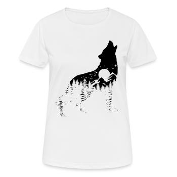 Silhouette de loup - Conservation des espèces - Habitat - T-shirt respirant Femme - blanc - Devant - AI Model Female 172 dark (172cm)