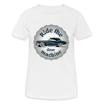 Ride the time machine. Classic car badge. - Women's Breathable T-Shirt - white - Front - AI Model Female 172 dark (172cm)