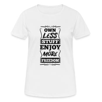 Minimalism - Freedom - Frauen T-Shirt atmungsaktiv - Weiß - Vorne - AI Model Female 172 dark (172cm)