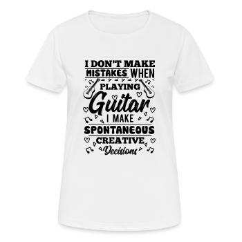 Guitar player, Guitariste, Guitare - T-shirt respirant Femme - blanc - Devant - AI Model Female 172 dark (172cm)