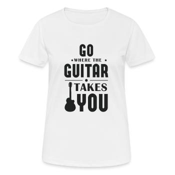 Guitariste rock guitariste - T-shirt respirant Femme - blanc - Devant - AI Model Female 172 dark (172cm)