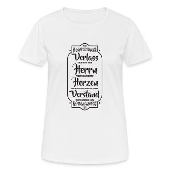 Bibelvers - Frauen T-Shirt atmungsaktiv - Weiß - Vorne - AI Model Female 172 dark (172cm)