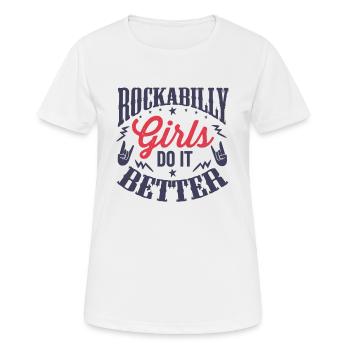 Rockabilly Girl - Women's Breathable T-Shirt - white - Front - AI Model Female 172 dark (172cm)