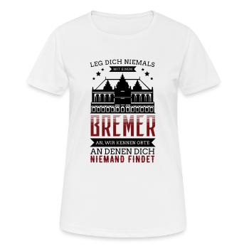 Bremen - Bremer - Frauen T-Shirt atmungsaktiv - Weiß - Vorne - AI Model Female 172 dark (172cm)