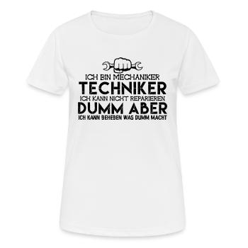 Mechaniker Techniker | Mechaniker - Frauen T-Shirt atmungsaktiv - Weiß - Vorne - AI Model Female 172 dark (172cm)