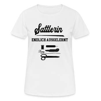 Sattlerin Ausbildung Bestanden Sattlerei Sattler - Frauen T-Shirt atmungsaktiv - Weiß - Vorne - AI Model Female 172 dark (172cm)