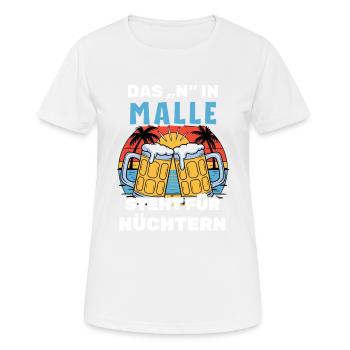 Mallorca Party Urlaub - Sauftour nach Malle - Frauen T-Shirt atmungsaktiv - Weiß - Vorne - AI Model Female 172 dark (172cm)