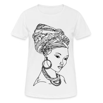 BLACK WOMEN - Frauen T-Shirt atmungsaktiv - Weiß - Vorne - AI Model Female 172 dark (172cm)