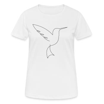 one line drawing - bird - Women's Breathable T-Shirt - white - Front - AI Model Female 172 dark (172cm)