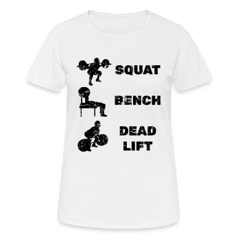 Squat Bench Deadlift Powerlift - T-shirt respirant Femme - blanc - Devant - AI Model Female 172 dark (172cm)