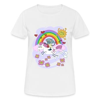 Licorne arc-en-tour à l'amour - T-shirt respirant Femme - blanc - Devant - AI Model Female 172 dark (172cm)