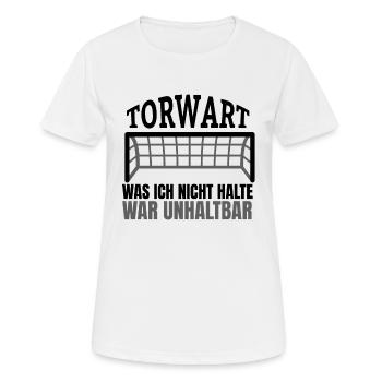 Torwart Handball Tormann Fußball Torhüter Spruch - Frauen T-Shirt atmungsaktiv - Weiß - Vorne - AI Model Female 172 dark (172cm)