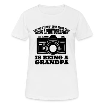 Photographes grand-père caméra sort drôle photographier - T-shirt respirant Femme - blanc - Devant - AI Model Female 172 dark (172cm)