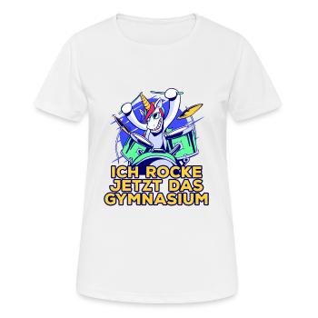 Gymnasiast Schulwechsel zum Gymnasium Schlagzeug - Frauen T-Shirt atmungsaktiv - Weiß - Vorne - AI Model Female 172 dark (172cm)