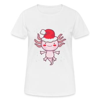 Christmas Axolotl Christmas Nicholas - Women's Breathable T-Shirt - white - Front - AI Model Female 172 dark (172cm)
