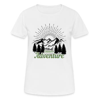 Outdoor Adventure - Wanderung - Frauen T-Shirt atmungsaktiv - Weiß - Vorne - AI Model Female 172 dark (172cm)
