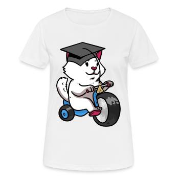 Cat Tricycle Riding Test Enfants Baby Riding - T-shirt respirant Femme - blanc - Devant - AI Model Female 172 dark (172cm)