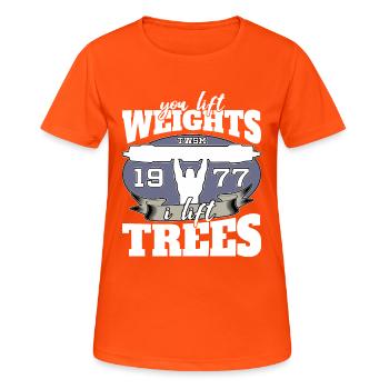 Strongman Powerlifting Log Lift - Women's Breathable T-Shirt - neon orange - Front - AI Model Female 172 dark (172cm)