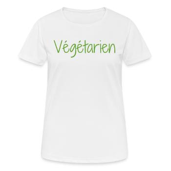 Vegetarier - Frauen T-Shirt atmungsaktiv - Weiß - Vorne - AI Model Female 172 dark (172cm)