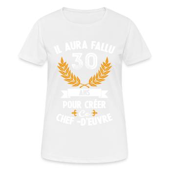 IL AURA FALLU 30 ANS POUR CREER CE CHEF-D'EUVRE - T-shirt respirant Femme - blanc - Devant - AI Model Female 172 dark (172cm)