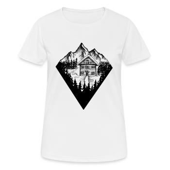 BERGLANDSCHAFT - WINTERSPORT - BERGE - WINTER - Frauen T-Shirt atmungsaktiv - Weiß - Vorne - AI Model Female 172 dark (172cm)