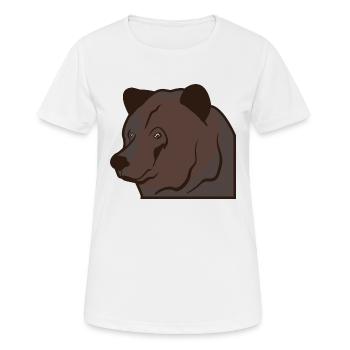 Bear head brown bear - Women's Breathable T-Shirt - white - Front - AI Model Female 172 dark (172cm)