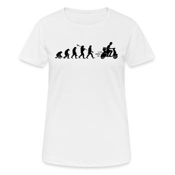 Die Entwicklung des Zustellers - Frauen T-Shirt atmungsaktiv - Weiß - Vorne - AI Model Female 172 dark (172cm)