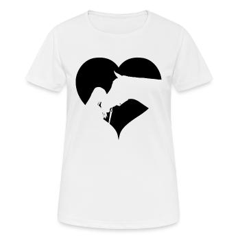Heart black horses - Women's Breathable T-Shirt - white - Front - AI Model Female 172 dark (172cm)