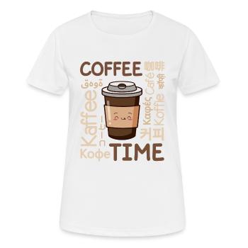 Coffee time - Women's Breathable T-Shirt - white - Front - AI Model Female 172 dark (172cm)