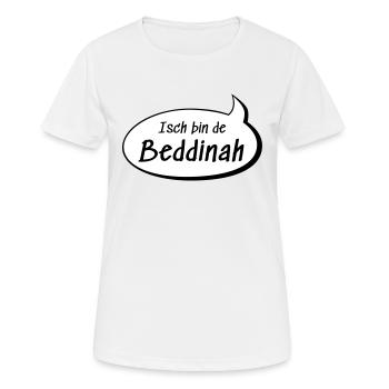 Isch bin de Beddinah Bettina auf sächsisch lustig - Frauen T-Shirt atmungsaktiv - Weiß - Vorne - AI Model Female 172 dark (172cm)
