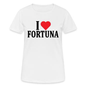 T-Shirt I love Fortuna T-Shirt Geschenkidee - Frauen T-Shirt atmungsaktiv - Weiß - Vorne - AI Model Female 172 dark (172cm)