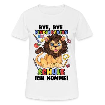 Niedlicher Löwe Kind Einschulung Schulanfang - Frauen T-Shirt atmungsaktiv - Weiß - Vorne - AI Model Female 172 dark (172cm)