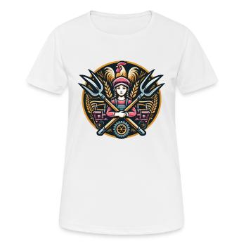 Fille du village logo - T-shirt respirant Femme - blanc - Devant - AI Model Female 172 dark (172cm)