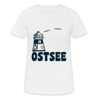 Ostsee - Frauen T-Shirt atmungsaktiv - Weiß - Vorne - AI Model Female 172 dark (172cm)