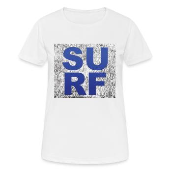 Surfen Wellenreiten - Frauen T-Shirt atmungsaktiv - Weiß - Vorne - AI Model Female 172 dark (172cm)