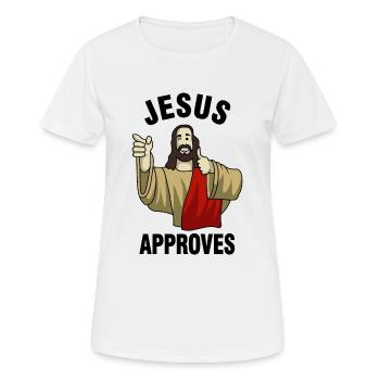 Buddy Christ - Frauen T-Shirt atmungsaktiv - Weiß - Vorne - AI Model Female 172 dark (172cm)