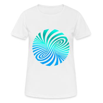 Optique psychédélique illusion turquoise optique art des années 60 - T-shirt respirant Femme - blanc - Devant - AI Model Female 172 dark (172cm)